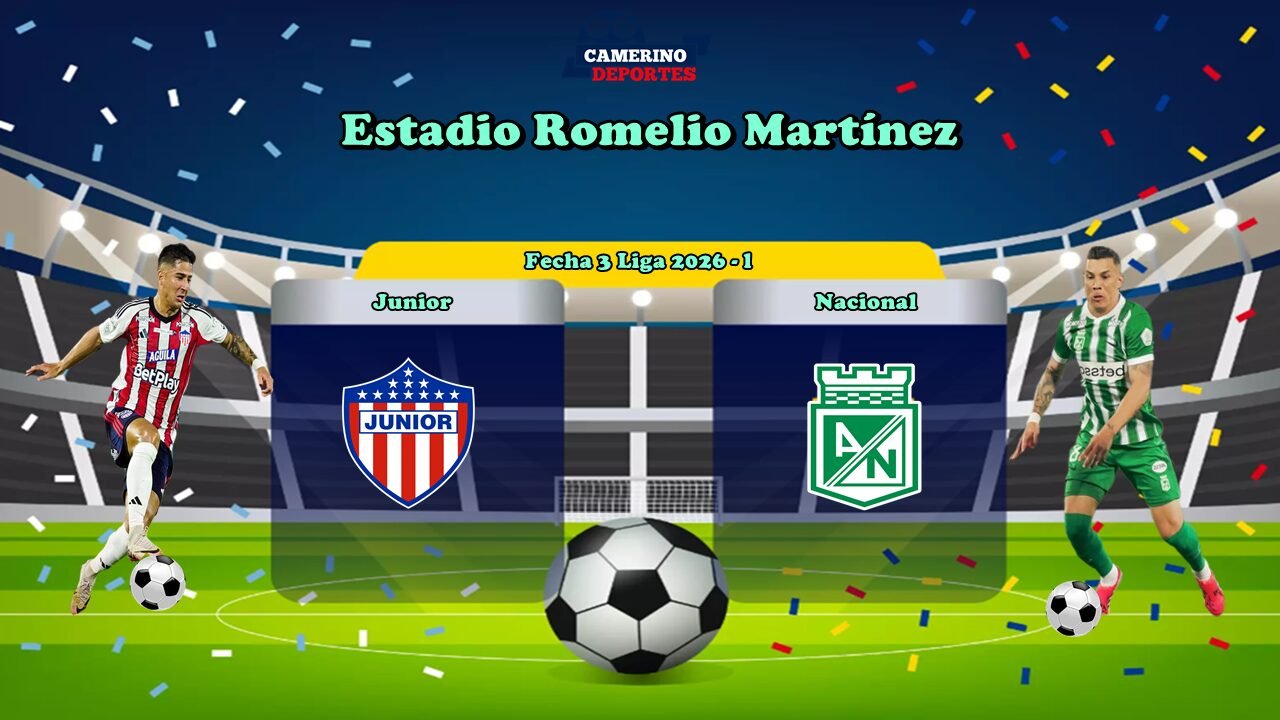 PLANTILLA JUNIOR VS NACIONAL LIGA 2026 - YOUTUBE