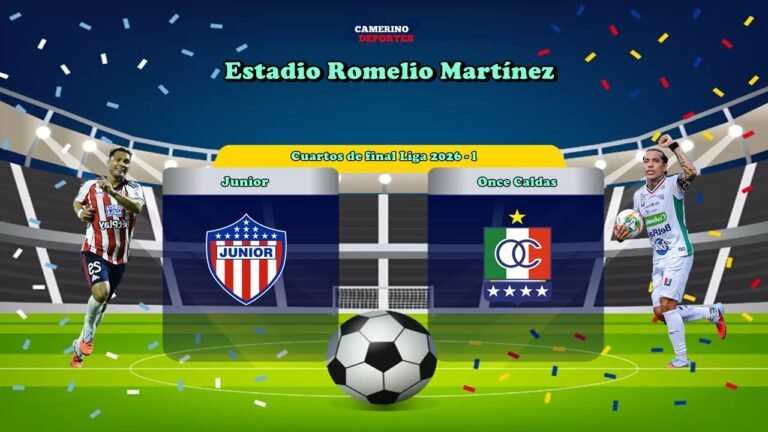 PLANTILLA JUNIOR VS ONCE CALDAS CUARTOS 2026 YOUTUBE
